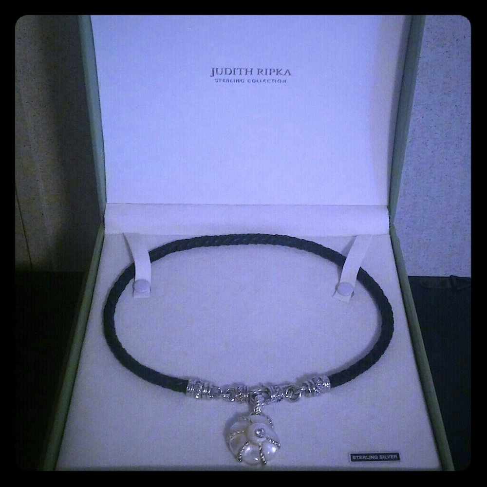 Judith Ripka Leather Magnetic Necklace & Enhancer